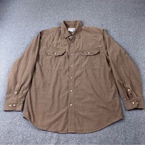 Carhartt Chest Pocket Button Down Brown Long Sleeve Men’s Size Large